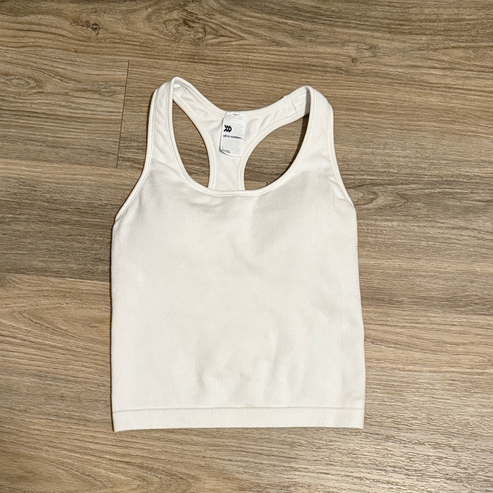 All in Motion White Racerback Tank Top